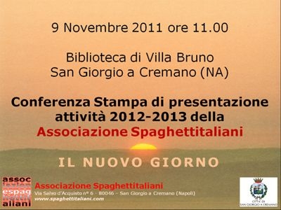 Conferenza Stampa di presentazione attività 2012/2013 dell&#039;Associazione Spaghettitaliani